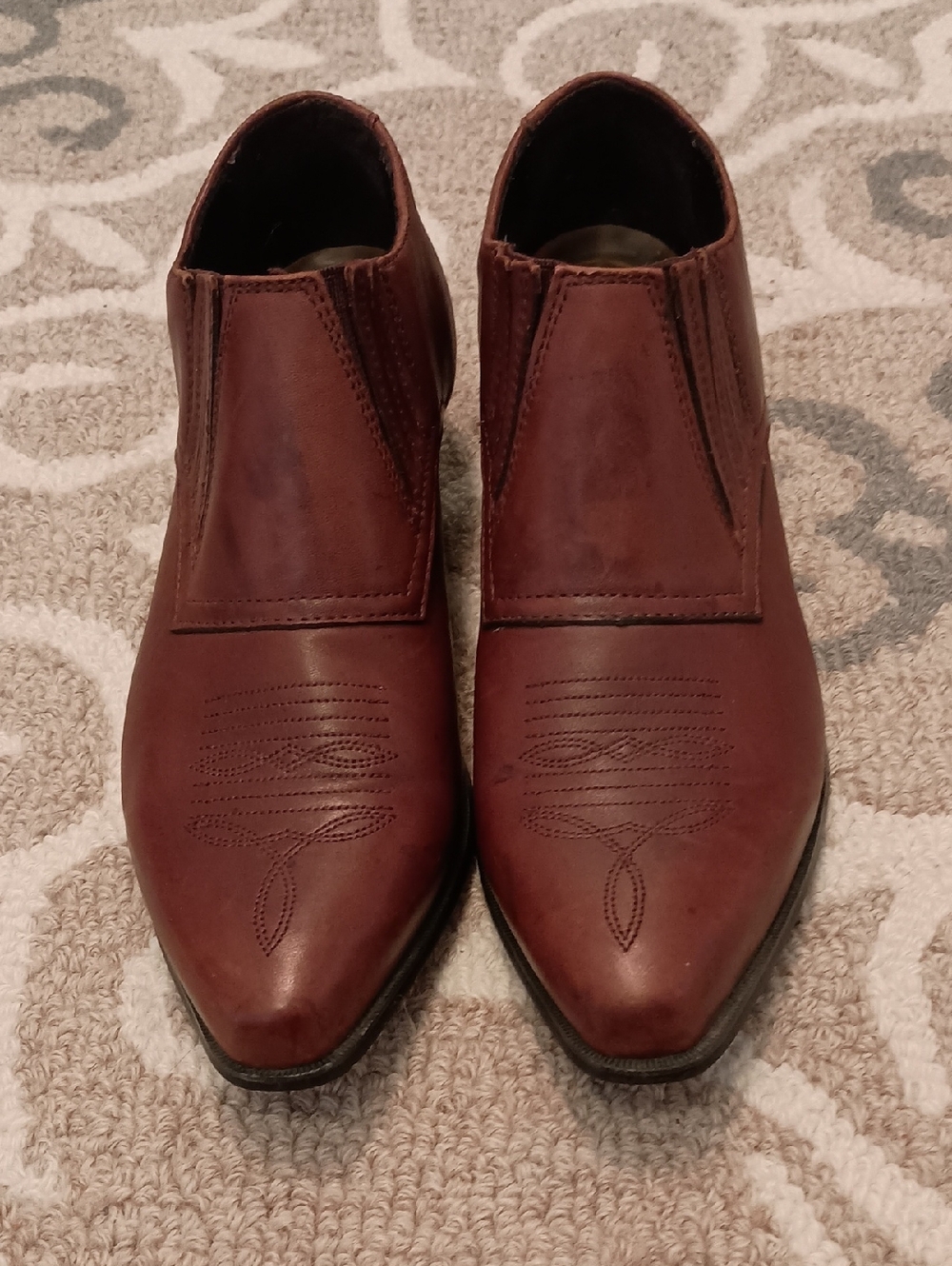Brown Western Slip-On Cowboy Boots
